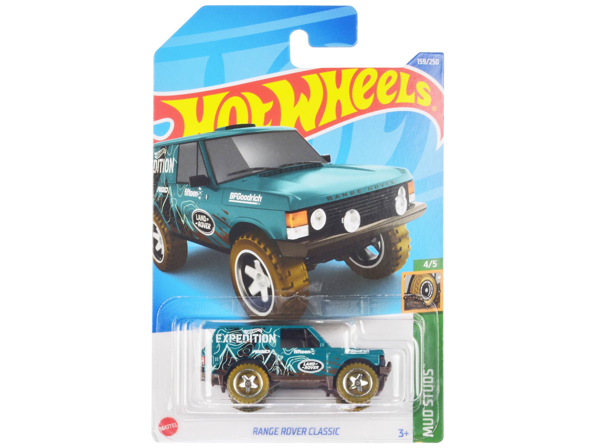 Hot Wheels - Land Rover Range Rover Graphics "Hot Wheels Expedition" "Mud Studs" Series Diecast - Classic Teal With White