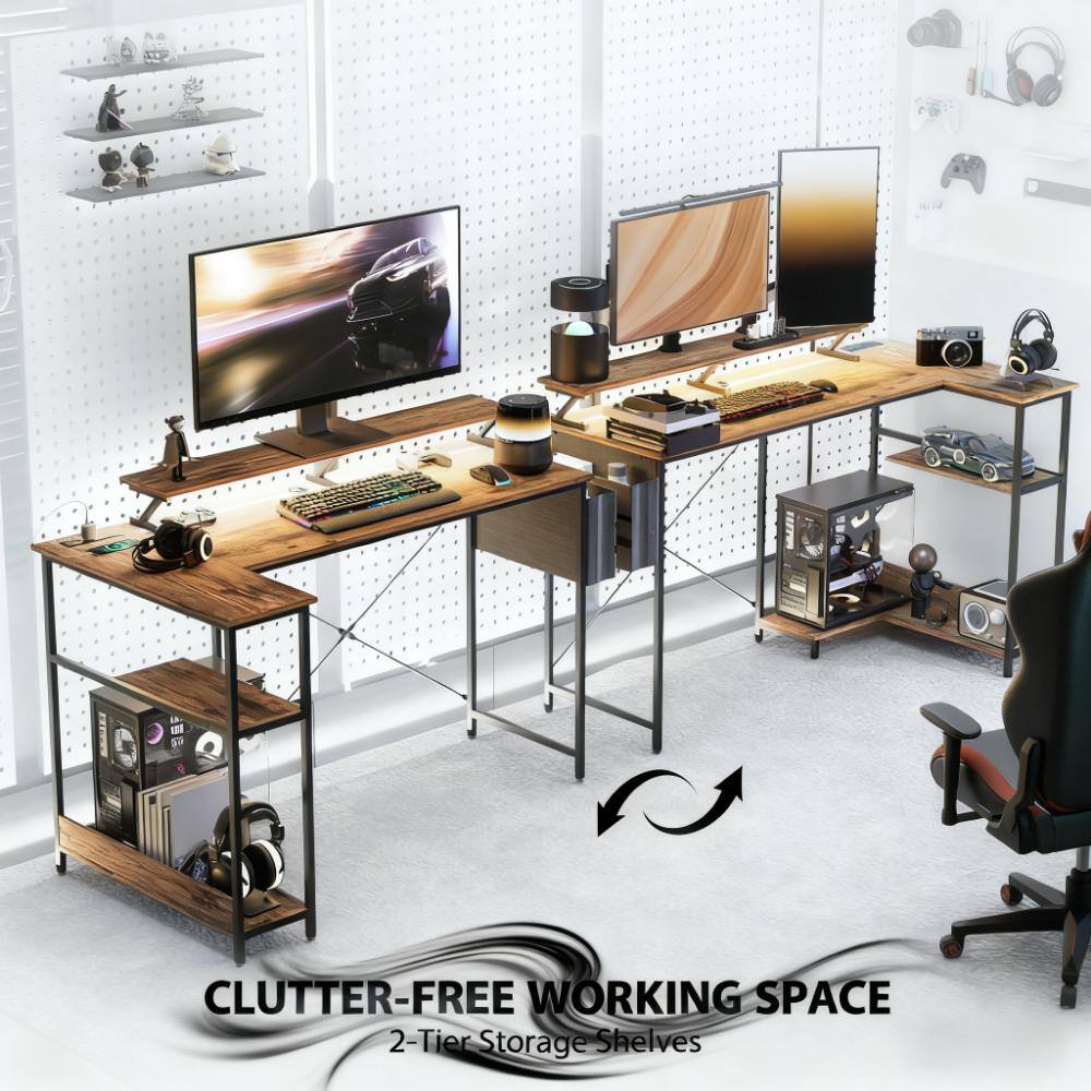 CLUTTER-FREE WORKING SPACE  
2-Tier Storage Shelves