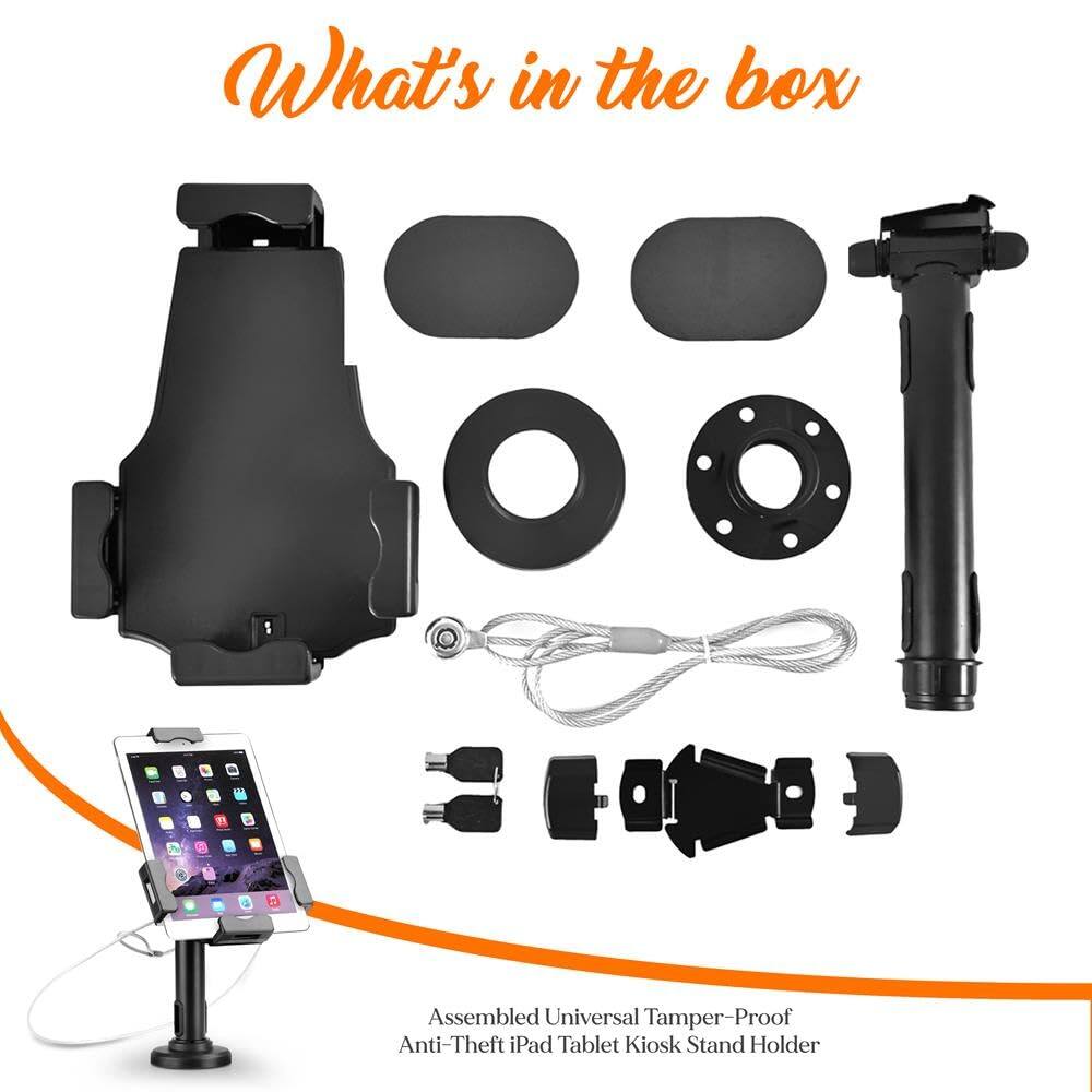 What's in the box

Assembled Universal Tamper-Proof Anti-Theft iPad Tablet Kiosk Stand Holder