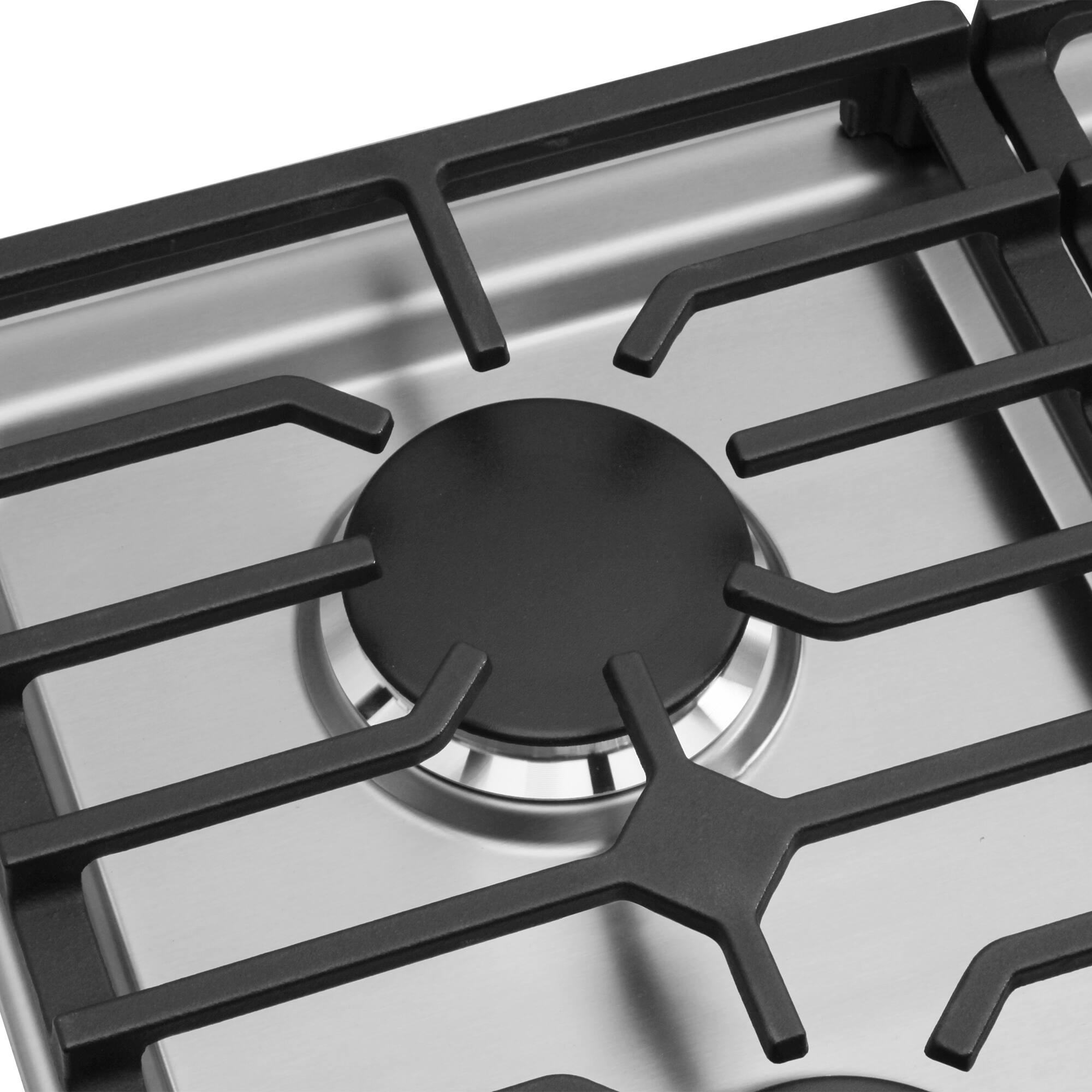Alt View 6. COSMO - COS-CTGH365SS 36 in. Haven Collection Drop-in Gas Cooktop with 5 Sealed Burners, Cast Iron Grates - Stainless Steel.
