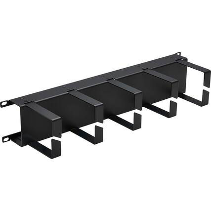 Front. Tripp Lite - Eaton Tripp Lite Series Horizontal Cable Manager - Metal Rings, Black, 2U - Horizontal Cable Manager - Black - 2U Rack - Black.