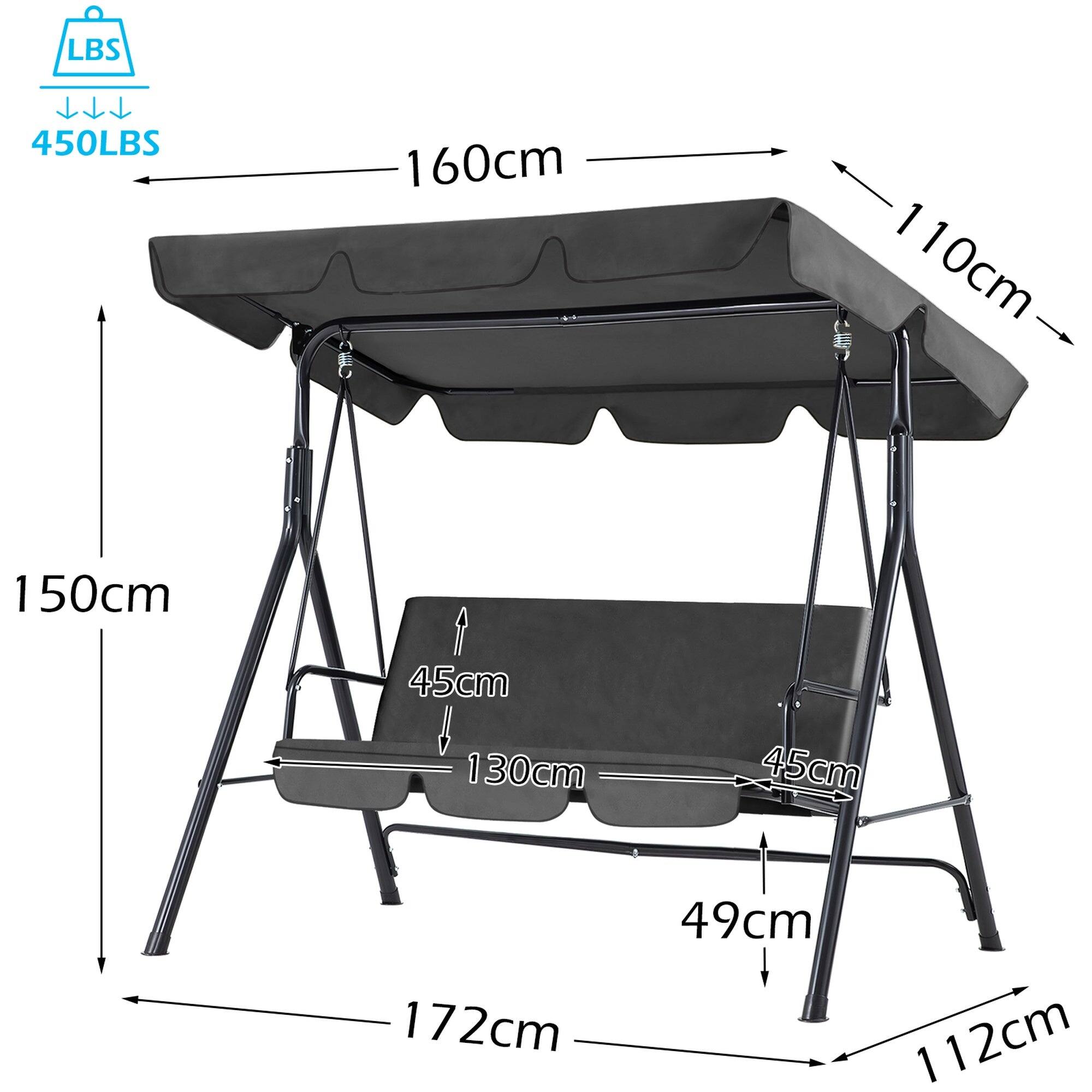 LBS 450LBS  
160cm  
110cm  
150cm  
45cm  
130cm  
45cm  
172cm  
49cm  
112cm