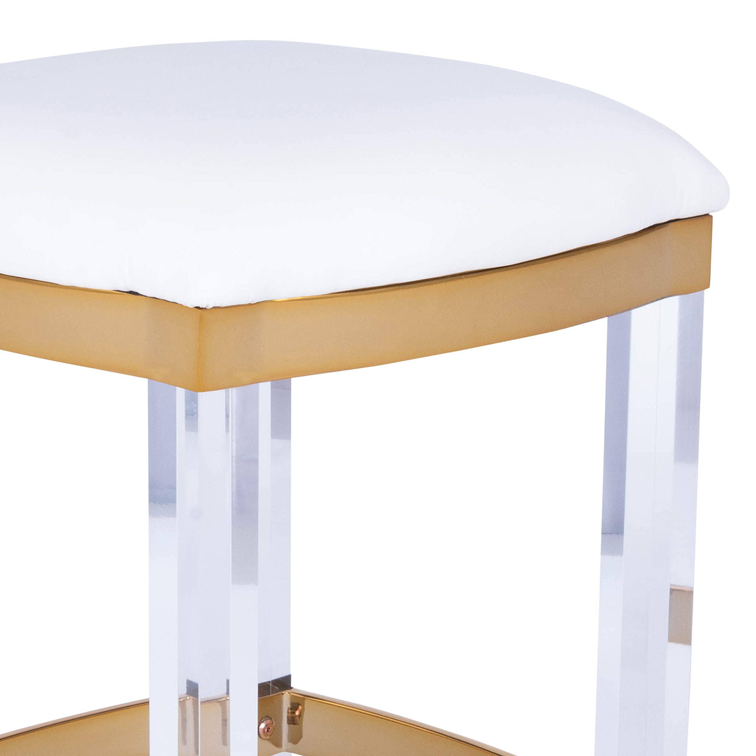 Alt View 1. Butler Specialty - Jordan Acrylic & Polished Brass 24" Counter Stool - White.