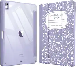Fintie - Clear Case for iPad Air 11-inch (M4/M3/M2) & iPad Air 4th/5th Gen 10.9 inch | Hybrid Slim Shockproof Shell Cover - Composition Lilac
