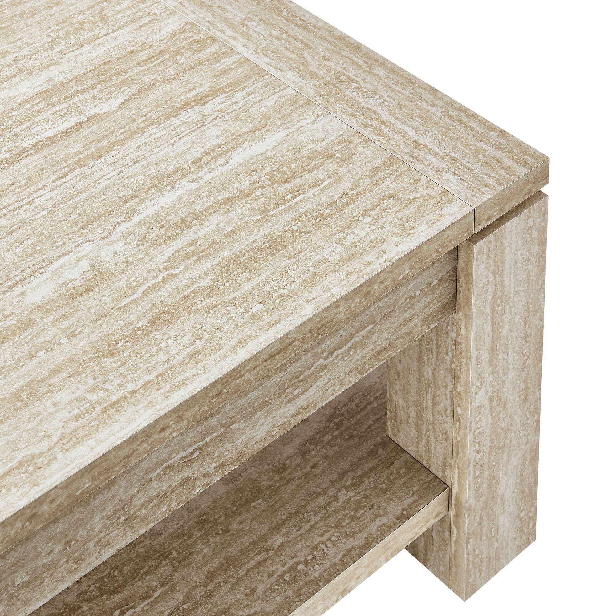 Alt View 4. Modway - Hollis Travertine Coffee Table by Modway - Travertine.