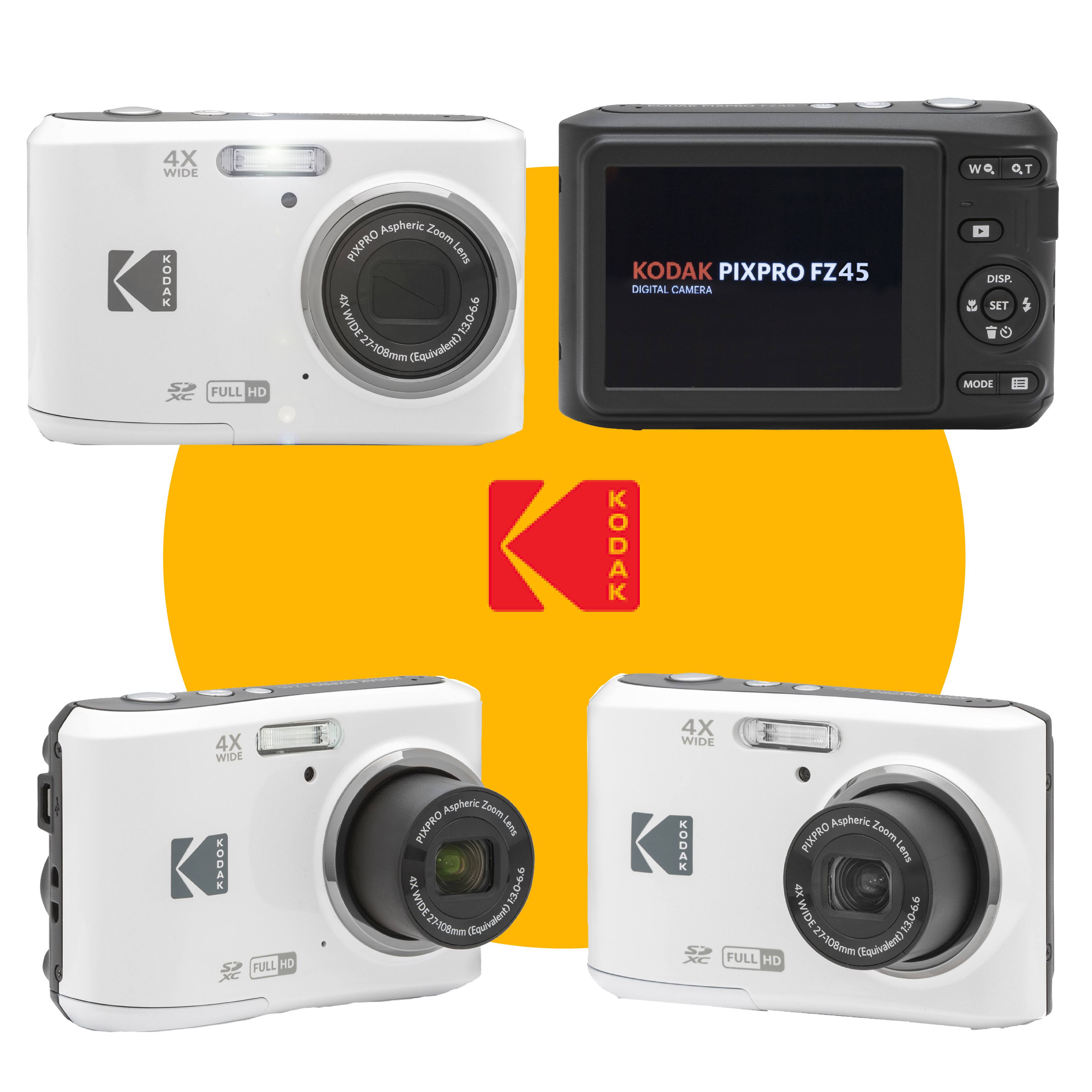 4X WIDE KODAK XC FULL HD Aspheric Zoom PIXPRO Lens J0w 13.0-66 108mm (Equivalent) KODAK PIXPRO FZ45 DIGITAL CAMERA DISR SET $ MODE KODAK 4X WIDE 4X WIDE VOSEV FULL HD Aspheric Zoom PIXPRO Lens 12066 WA30N JW Equivalent) 2-08mm Aspheric PIXPRO Zoom Lens A WIDE a8o8 XC 5 FULL HD WIDE 27108mm 21 408cm (Equivalent)

KODAK PIXPRO FZ45 DIGITAL CAMERA

4X WIDE
KODAK
XC
FULL HD

Pyropro Aspheric Zoom Lens
4X WIDE
2.7-10.8mm (Equivalent 15-56)