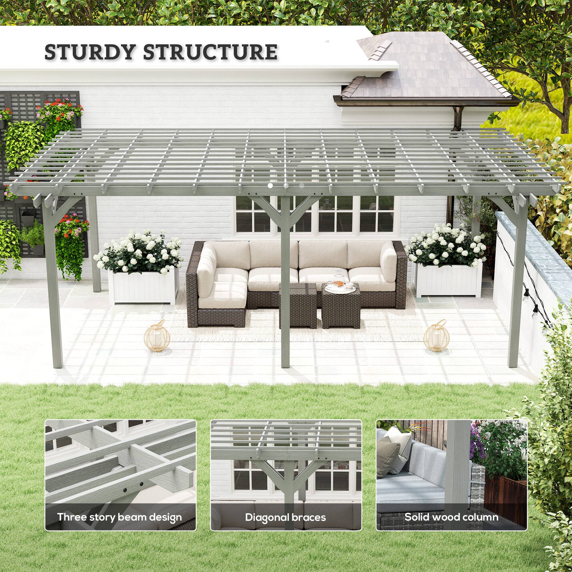 STURDY STRUCTURE
Three story beam design
Diagonal braces
Solid wood column