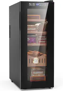 Mirfee - 35L Electric Cigar Cooler Humidor - Electronic Cooling for 250 Cigars - Brown
