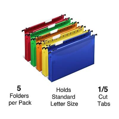 5 Folders per Pack  
Holds Standard Letter Size  
1/5 Cut Tabs