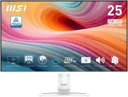 MSI - PRO MP251W E2 24" FHD 120Hz 1ms Adaptive Sync Monitor with Built-in Speakers (DisplayPort, HDMI) - Matte White - Front_Zoom