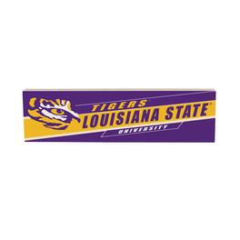 Evergreen Enterprises - LSU Tigers 5" x 18" Shadow Logo Wood Mantle Sign - Multicolor