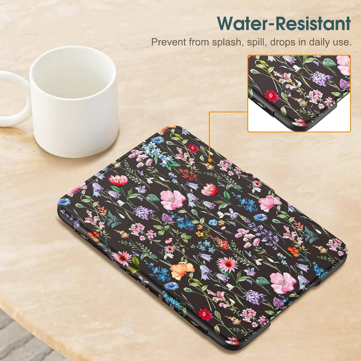 Water-Resistant  
Prevent from splash, spill, drops in daily use.