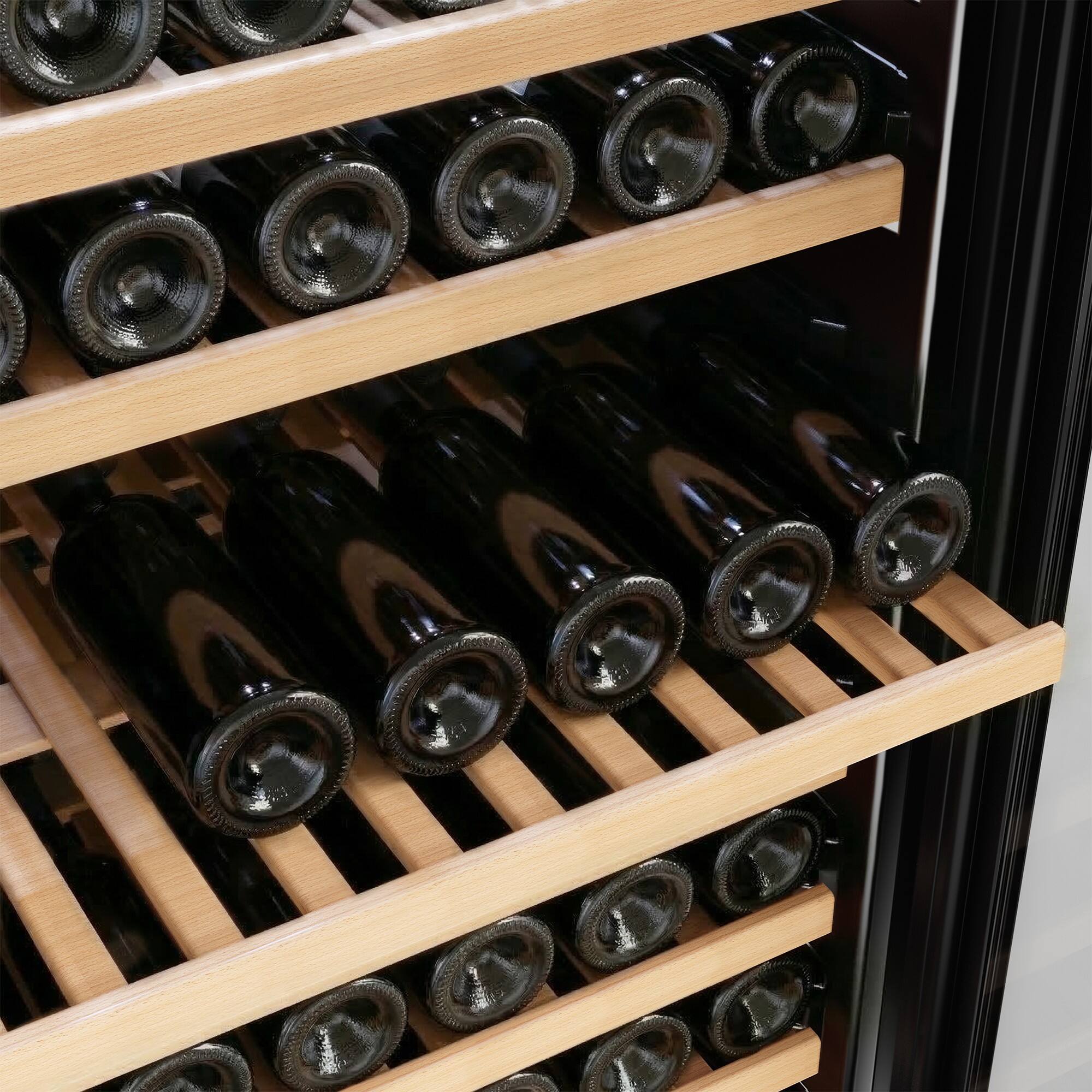Back. Empava - 133-bottle Freestanding Wine Cooler With Compressor Cooling, 11 Beech Shelves, Wine Fridge 41-64°F In Black - Black.