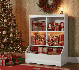 Kadyn - 3-Tier Children's Multi-Functional Bookcase Toy Storage Bin Floor Cabinet- Kids Toy Storage for Kids - White