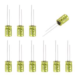 Unique Bargains - 4.7uF 100V Non-Polarized Electrolytic Capacitor, 8x12mm Aluminum Audio Cap, for DIY Tweeter, 10pcs - Gold