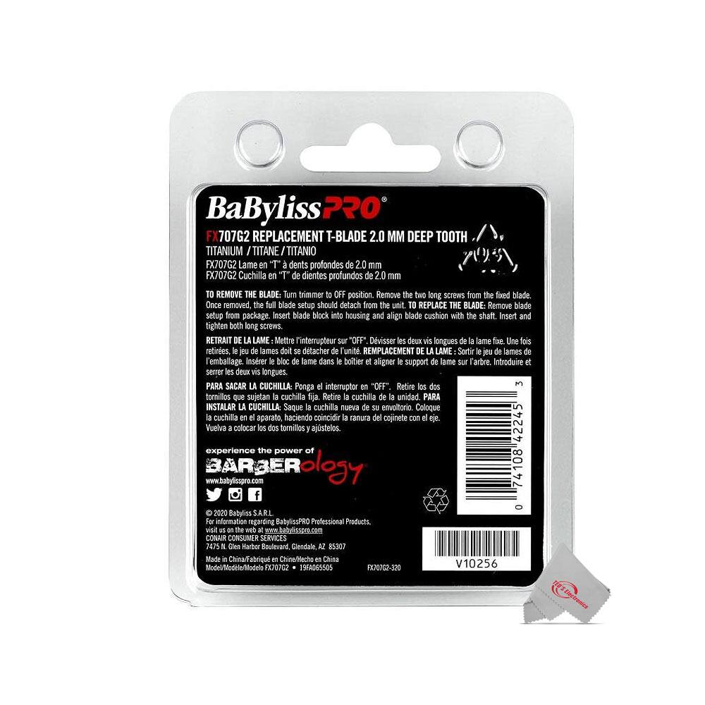 Alt View 1. Babyliss - Babyliss Pro Gold FX707G2 Replacement Deep Tooth T-Blade 2.0MM with Brush + Comb - Gold.