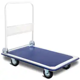 SKONYON - Folding Utility Cart with 660 Pound Capacity and All Terrain Wheels - Blue