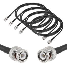 Unique Bargains - 4pcs RG58 Coaxial Cable BNC Male to BNC Male 50 Ohm 6.6ft - Black
