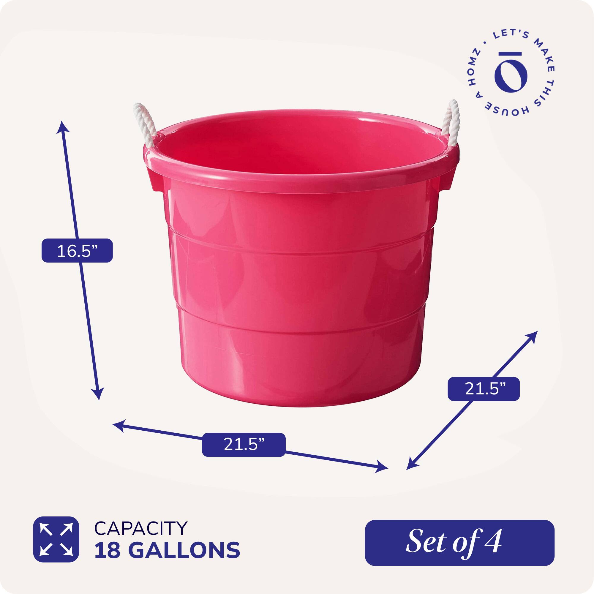 Let's Homz Make This House 16.5" 21.5" 21.5" Capacity 18 Gallons Set of 4