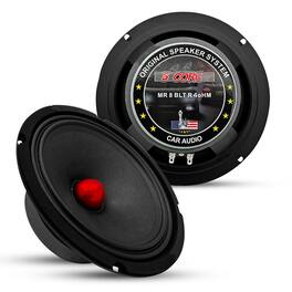 5 CORE - 8" Subwoofer Speaker 500W Mid Range Car Audio Sub Woofer 4Ohm Deep Bass Replacement Driver-MR 8 BLT R 4oHM - Black