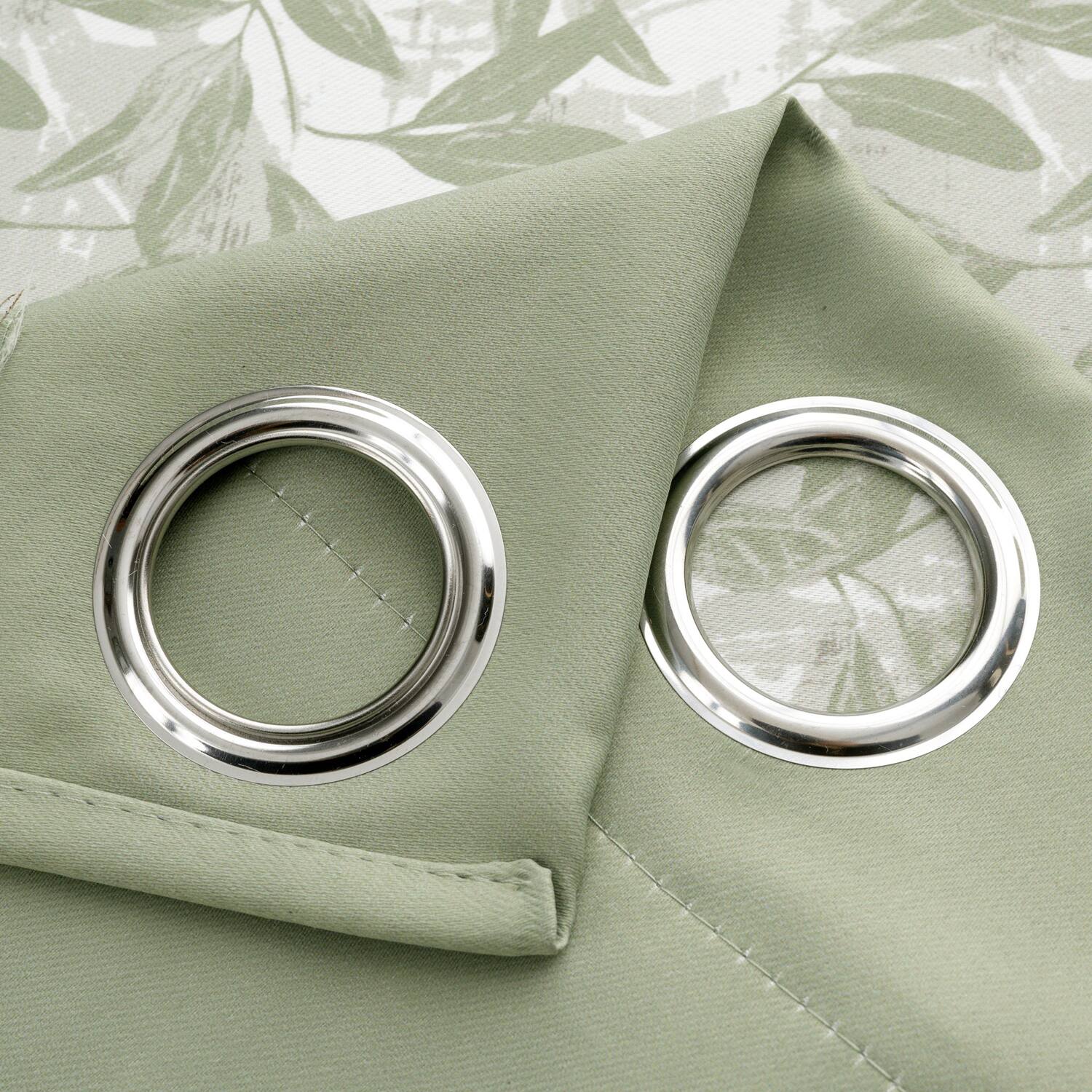 Alt View 1. RT Designers Collection - RT Designers Collection 100% Polyester 190 GSM Marina Revisible Blackout Grommet Curtain Panel 54" x 95" Sage - Sage.