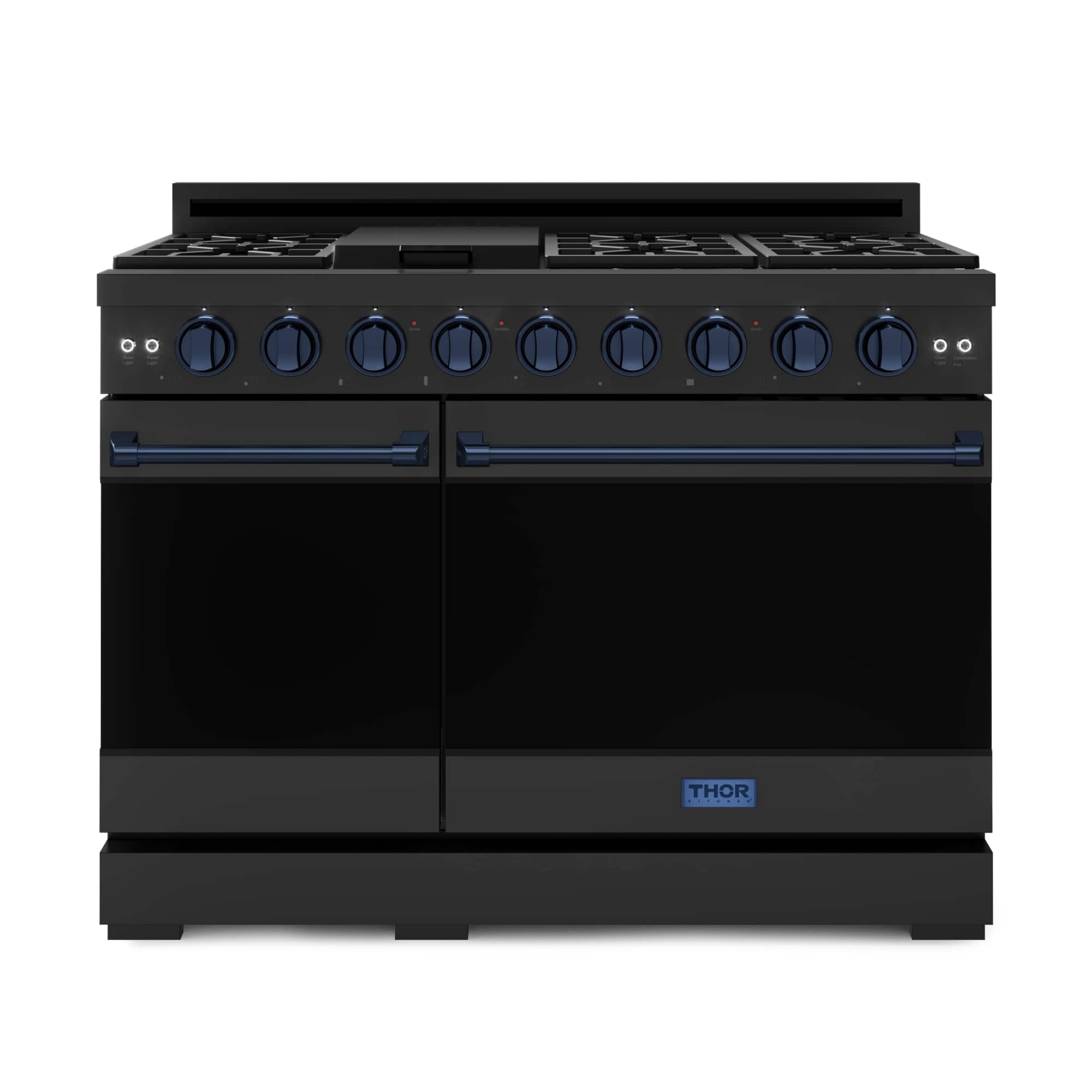 Gordon Ramsay Series by Thor Kitchen 6.8 Cu. Ft Freestanding Liquid Propane Gas Range with Navy Blue Hardware - Black