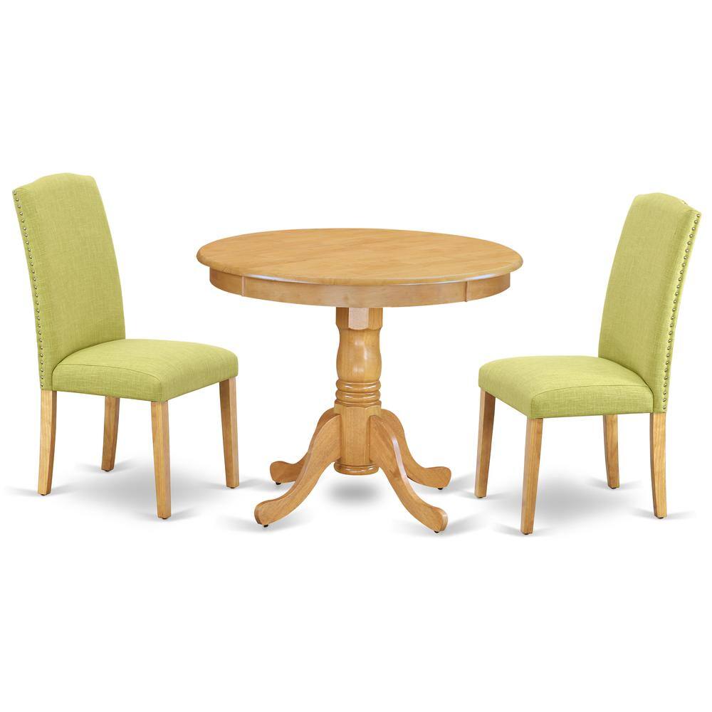 Back. East West Furniture - Dining Room Set Oak - Brown.