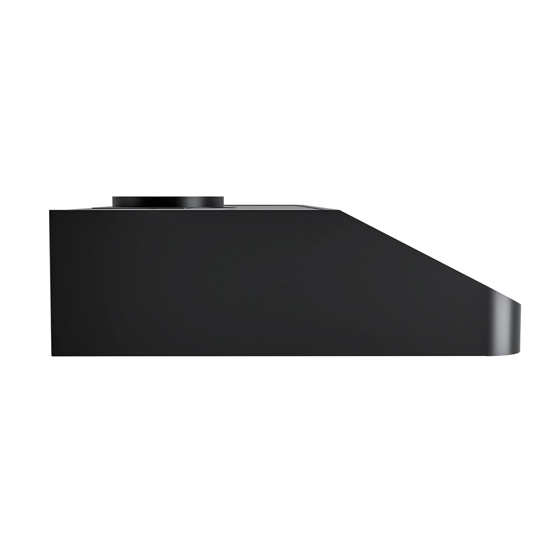 Left. Onefly - 42 inches - Ducted - Under Cabinet Range Hood - Black Stainless Steel.