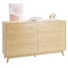 VEVOR - 6 Drawer Dresser, Wooden Chest of Drawers with Sliding with Anti-tip Device, Modern Minimalist Dresser Chest - Light Wood