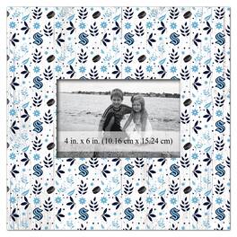 Fan Creations - Seattle Kraken 10'' x 10'' Floral Pattern Frame - Multicolor