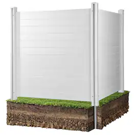 VEVOR - 2 Panels Outdoor Privacy Screen, 50 x 50 in Air Conditioner Fence with 27.6 in Ground Stakes, Pool Equipment Enclosure - White