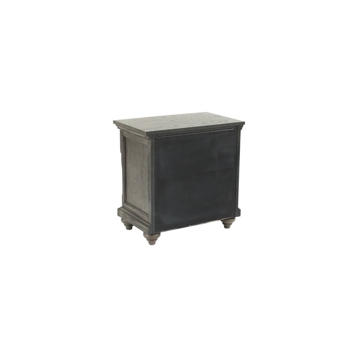Alt View 4. Loheer - Loheer Antique Gray Oak Nightstand, Contemporary Bedroom Storage - Antique Gray.