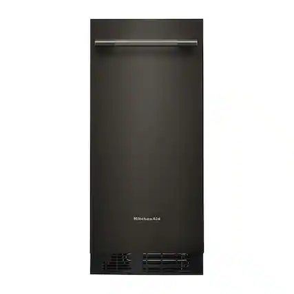 Front. KitchenAid - 15" 25-Lb. Ice Maker - Black Ore.
