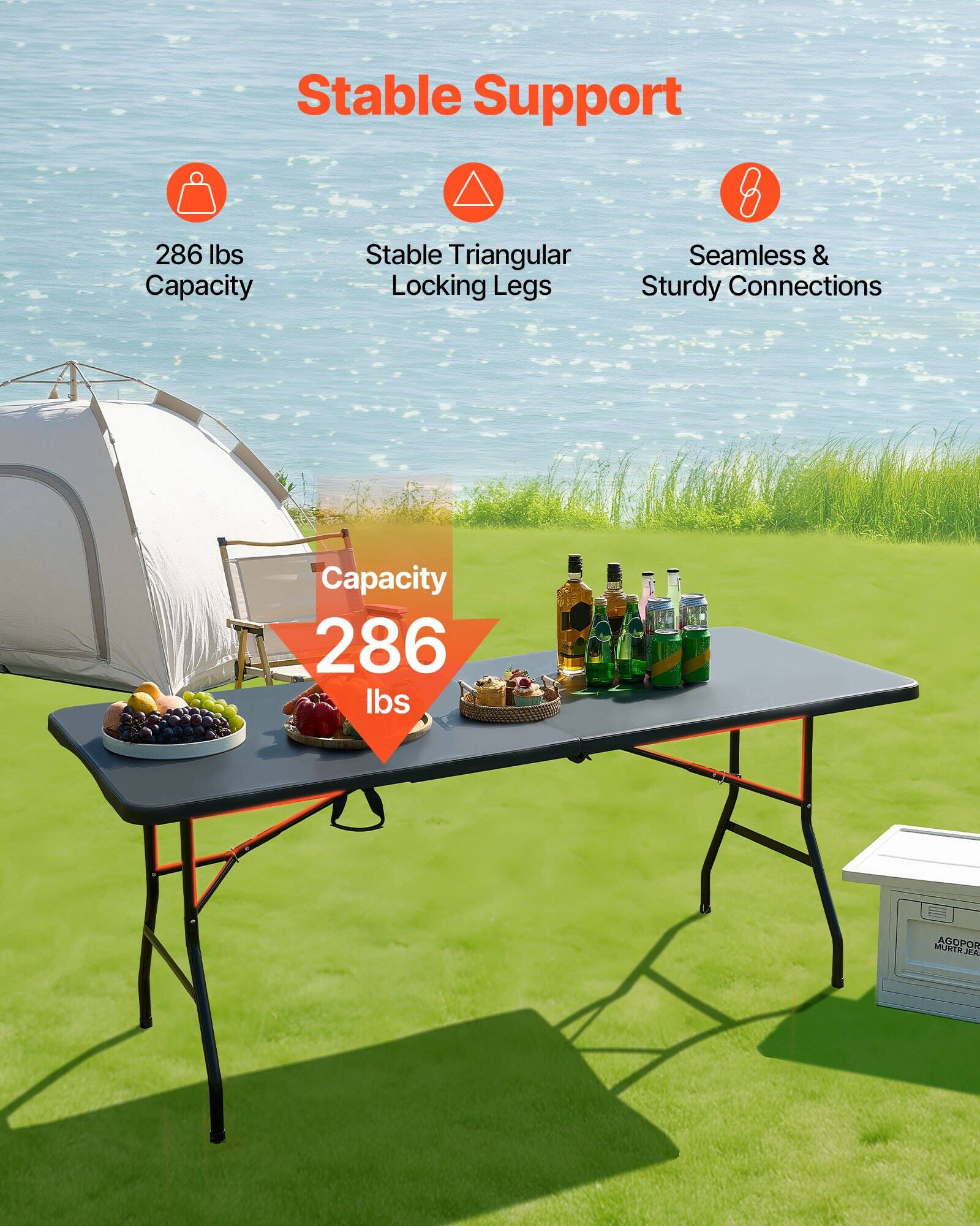 Stable Support

- 286 lbs Capacity
- Stable Triangular Locking Legs
- Seamless & Sturdy Connections

Capacity 286 lbs