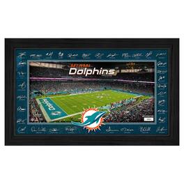 Highland Mint - Miami Dolphins 12" x 20" 2025 Signature Gridiron Panoramic Framed Photo - Multicolor