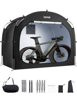 VEVOR - Bike Storage Tent,4 to 5 Bikes with Ventilated Window,Waterproof Easy-to-Install Bike Tent with High Strength Fiberglass - Black