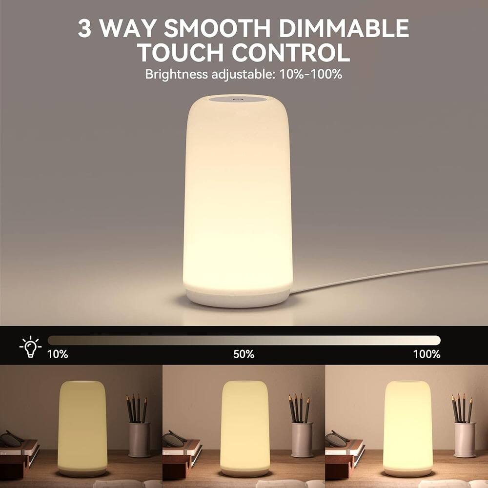3 WAY SMOOTH DIMMABLE TOUCH CONTROL  
Brightness adjustable: 10%-100%  

10%  
50%  
100%