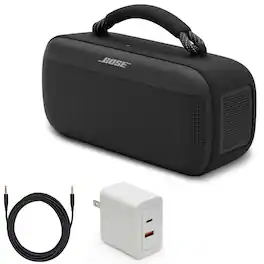 Bundle - Bose - SoundLink Max Bluetooth Speaker with Aux Cable, Fast Charger - Portable - Black