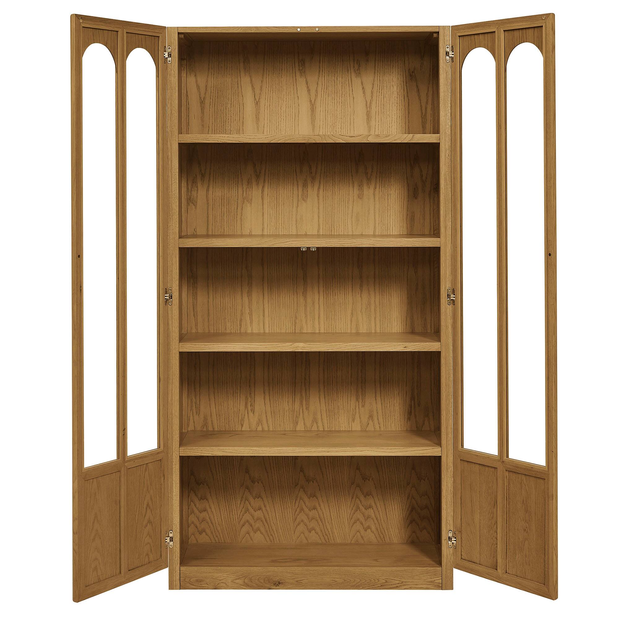 Alt View 4. Modway - Anwen Solid Wood and Glass Display Cabinet by Modway - Oak.