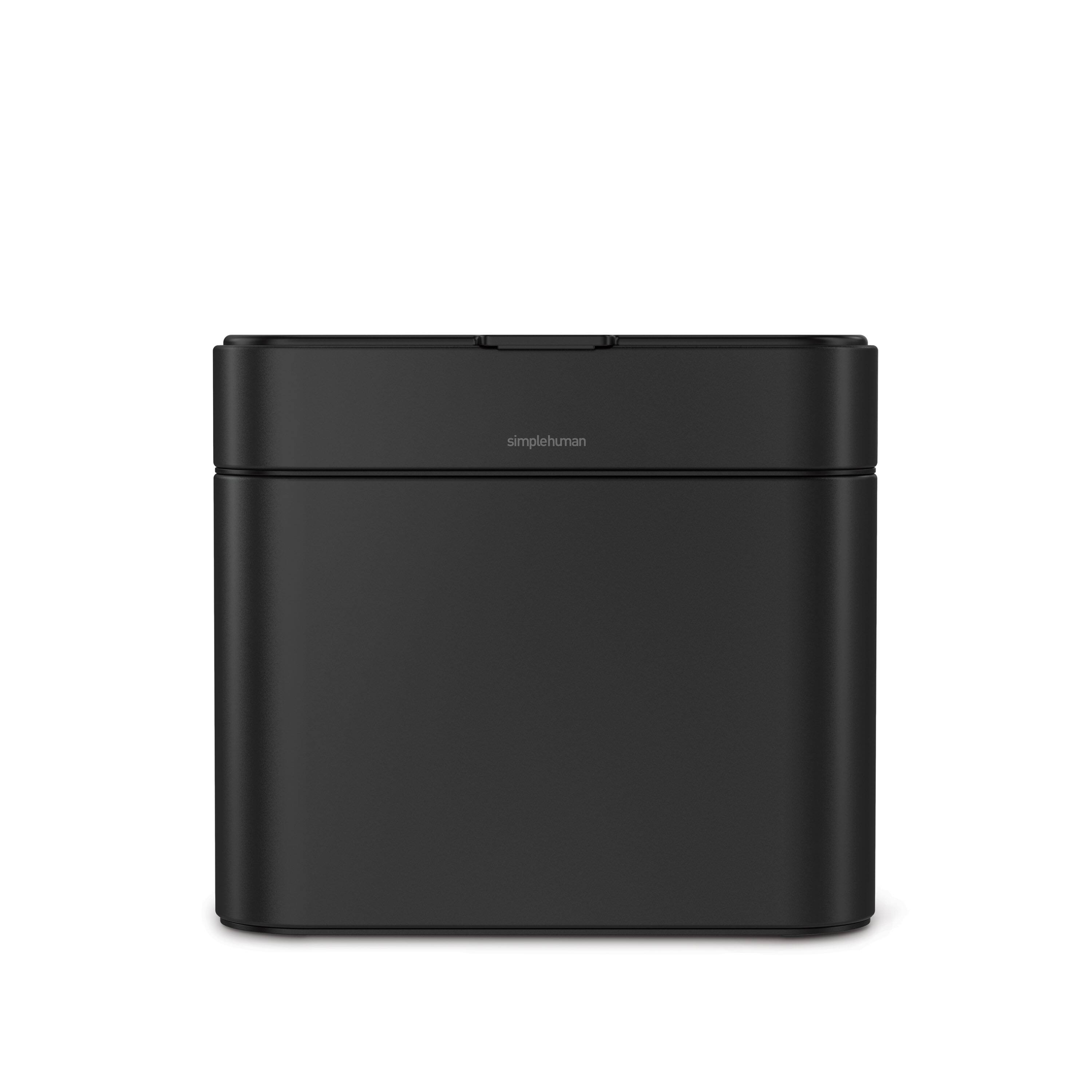 Alt View 1. simplehuman - 4L compost caddy, matte black steel - Matte Black.