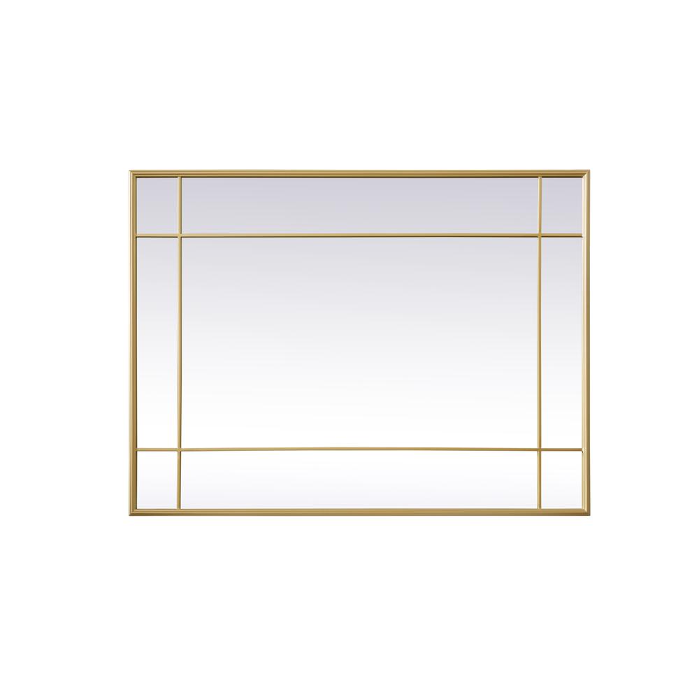Back. Elegant Decor - French Panel Wall Mirror 30x40 Inch In Brass - Brass.