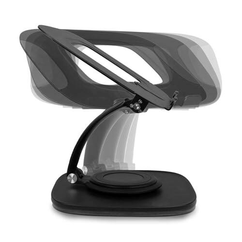 Back. HongFei - Laptop Stand with 360° Rotating Base, Ergonomic Adjustable Stand, Compatible with Most MacBook and Win Laptops - BLACK.