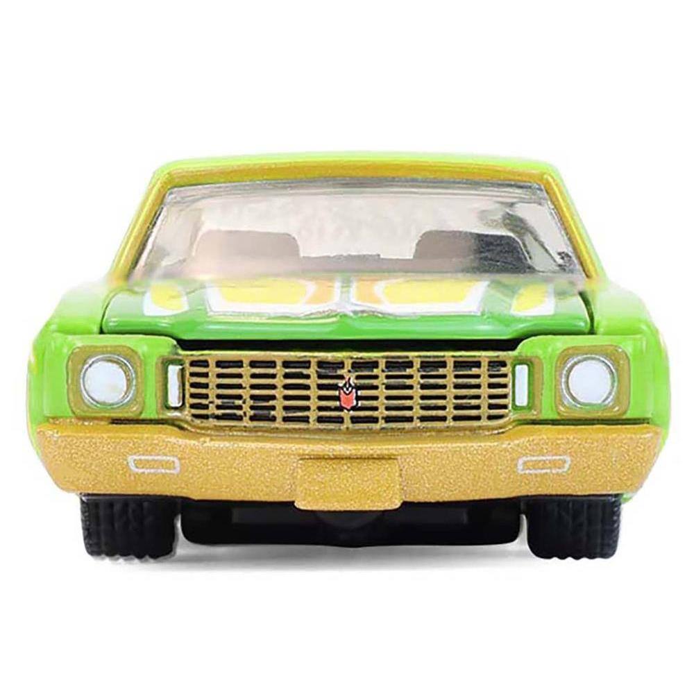 Alt View 1. Greenlight - 1970 Chevrolet Monte Carlo Lowrider Michael Heralda Special Edition Lime Green Graphics 1/64 Hobby Exclusive Series - Lime Green.