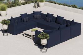 Saybrook 8-Piece Outdoor Patio Upholstered Sectional Sofa by Modway - Navy