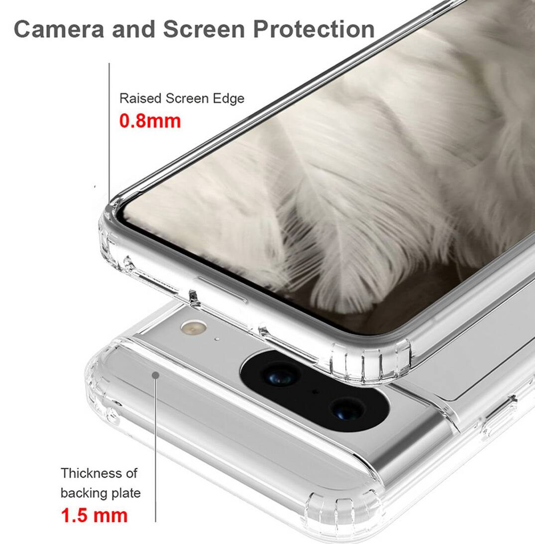 Camera and Screen Protection

Raised Screen Edge 0.8mm

Thickness of backing plate 1.5 mm