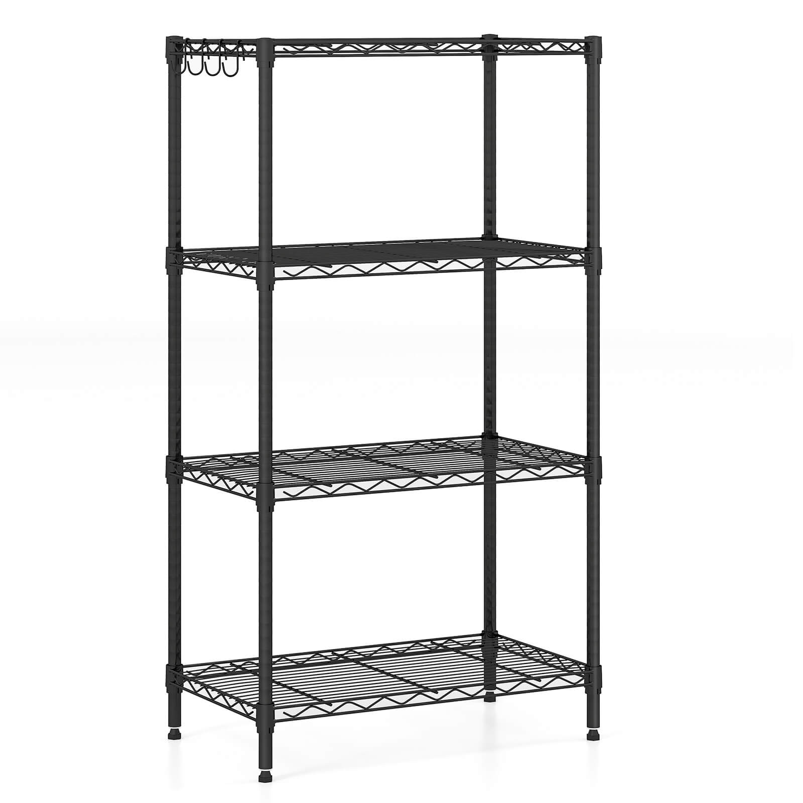 Alt View 9. Costway - Costway 4-Tier Metal Storage Shelving Unit 600 LBS Storage Organizer with V-Shaped Rack - Black.