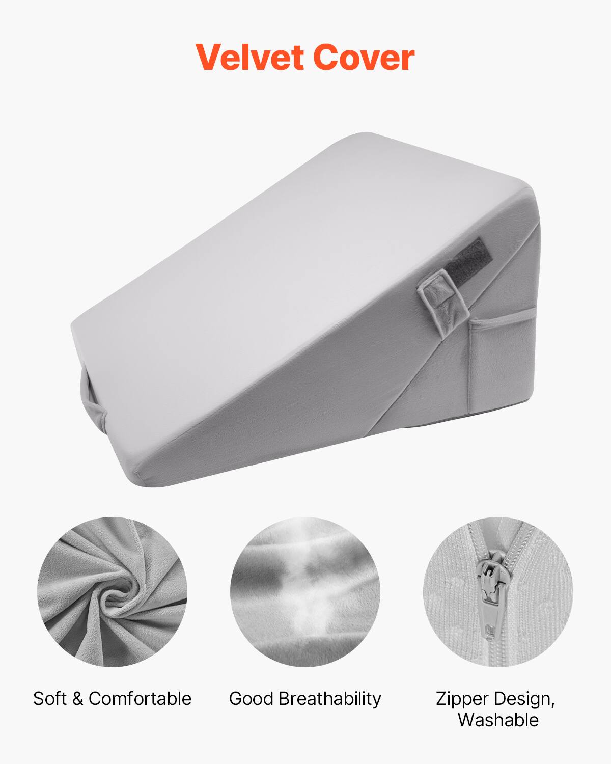 Velvet Cover

- Soft & Comfortable
- Good Breathability
- Zipper Design, Washable