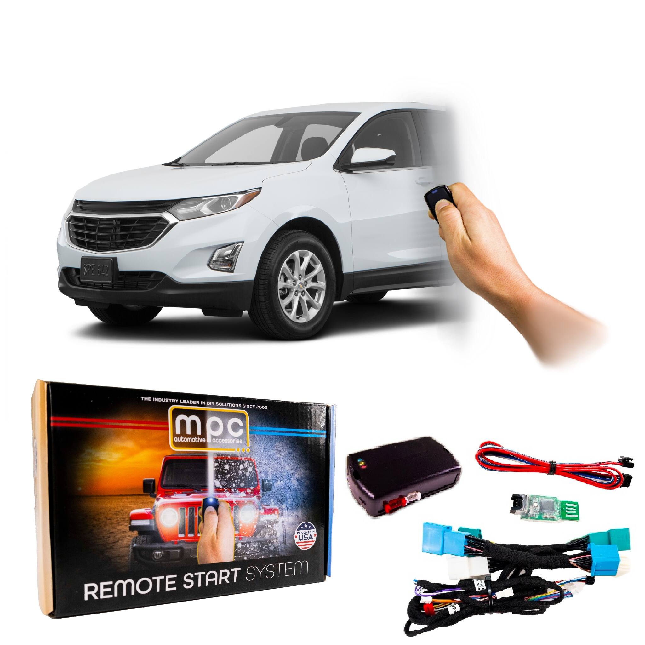 Sure, here is the corrected and grouped text from the image:
---
**MPC Automotive Accessories**
**THE INDUSTRY LEADER IN OBD SOLUTIONS SINCE 2003**
**REMOTE START SYSTEM**
**USA**
---
This text is from the packaging and the image of the product.