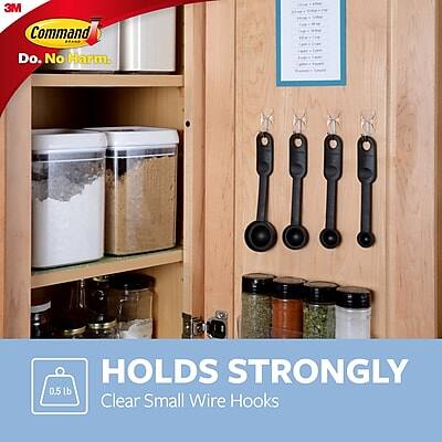 3M Command  
Do. No Harm.  

HOLDS STRONGLY  
0.5 lb  
Clear Small Wire Hooks