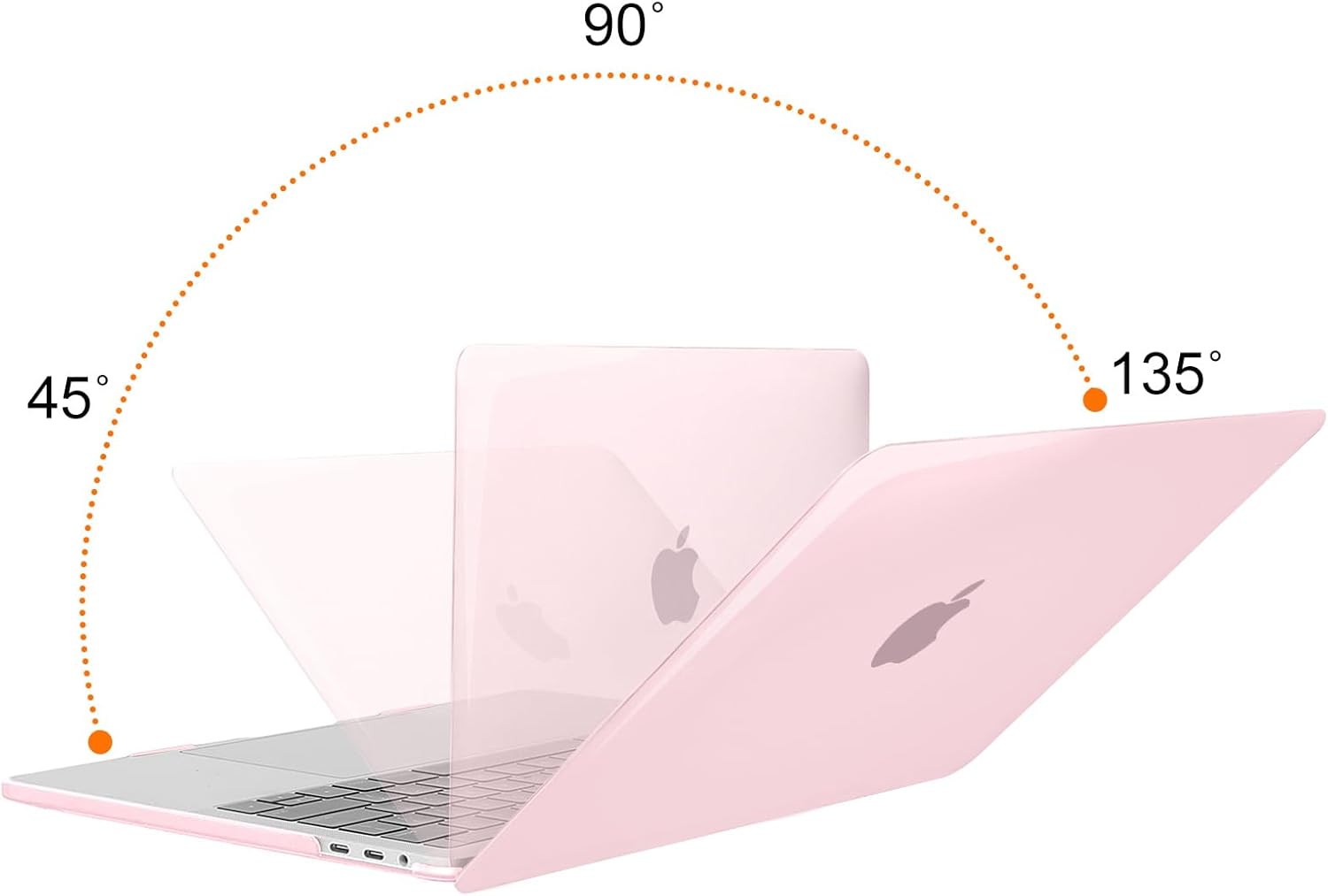 Back. mosiso - MacBook Pro 13" hard shell case with keyboard skins, screen protector and storage bag - Rose Pink.